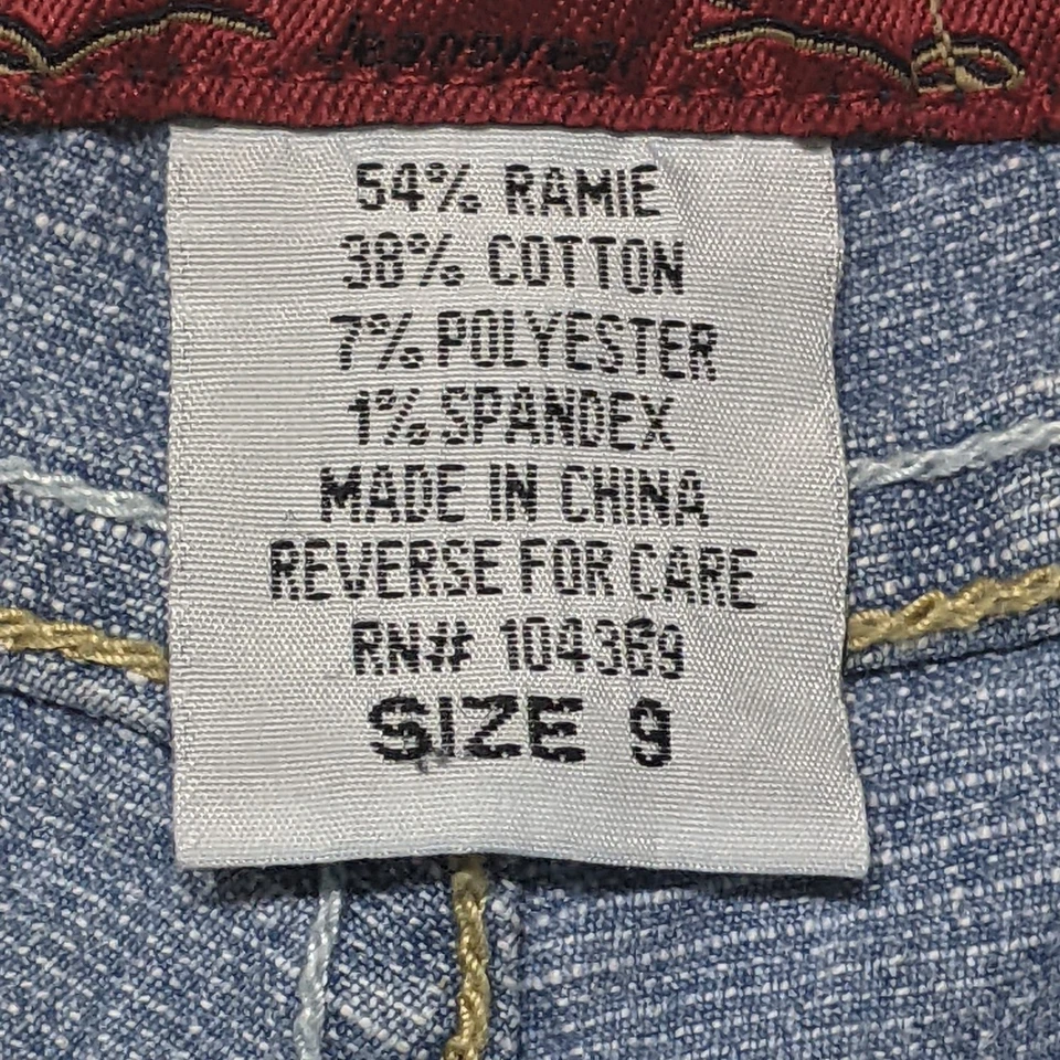 Pantalones Cortos de Jean YMI Vintage Juniors Talla 9 Dobladillo Crudo Cintura Y2K Denim Lavado Ligero Grunge Foto 4 de 4