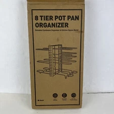8 Tiers Pot Pan Storage Rack Organizers Heavy Duty Cast Pot Pan Lid Holder