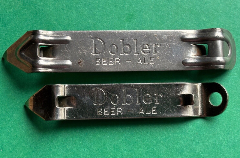 2 DIFFERENT VINTAGE 1950's DOBLER BEER ALE BOTTLE & CAN OPENERS ALBANY NEW YORK