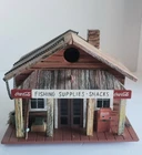 Vintage Coca Cola Coke Hanging Bird House Tackle Bait Shop Store Wood 9"x7.5"x7"