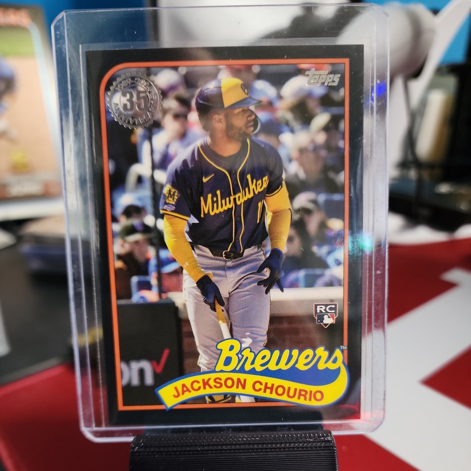 2024 Topps Update #89US-44 Jackson Chourio 1989 Baseball Black #171 / 299 RC