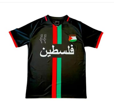 Weiß Schwarz Trikot Palästina Nationalmannschaft  Größe ：S --- 2XL