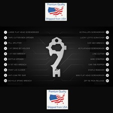 20in1 Keychain Multi Tool Crowbar Screwdriver Hex Wrench Carabiners Survival EDC