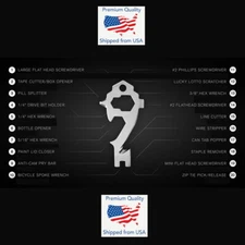 20in1 Keychain Multi Tool Crowbar Screwdriver Hex Wrench Carabiners Survival EDC