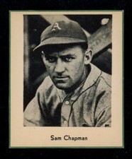 1947 Sports Exchange Miniatures Sam Chapman A's Hand Cut MK On Back LOOK!