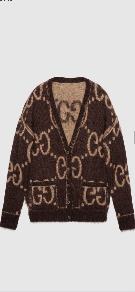 100% Authentic GUCCI Reversible Mohair Wool Cardigan $2800+Tax