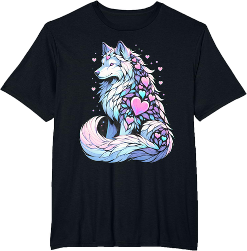 Wolf Heart Valentine's Day Girl Women T Shirt