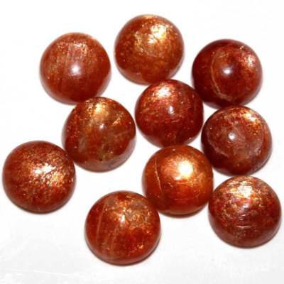 Natural Sunstone Rund Cabochon 7x7 mm 25 Stück Los Kalibriert Edelstein