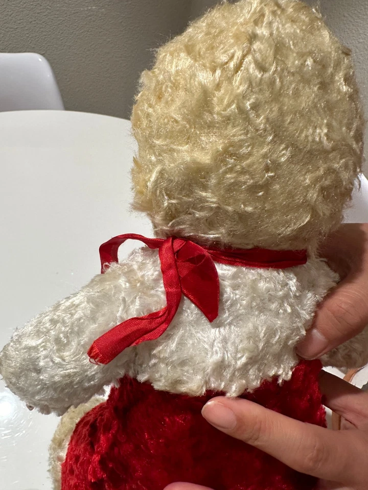 Vintage Rushton Rubber Face and Hand Christmas Red White Snow Doll 14'' Big Foot - Image 3 of 4