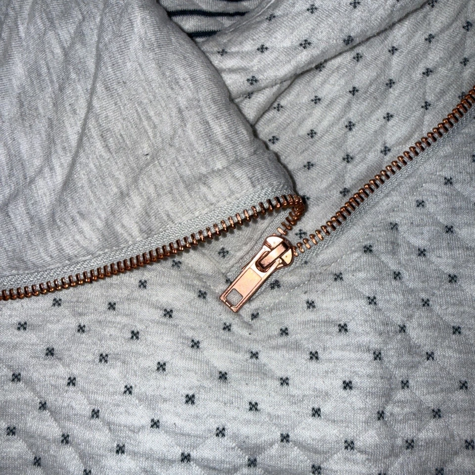 maurices Womens 2X Quilted Stripe Cowl Neck Sweatshirt Top Rose Gold Zipper - Image 3 of 4