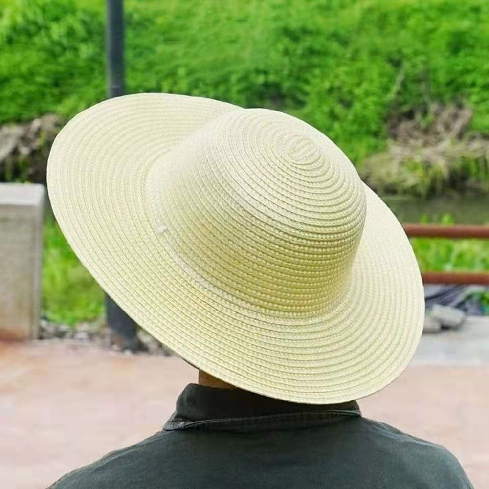 APL Cappello di paglia grande con corda antivento protezione UV berretto estivo donna uomo