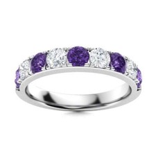 Natural Amethyst 925 Silver Infinity Daughter Statement Valentine Gift Ring