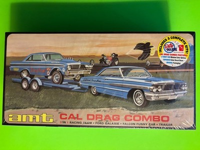 CAL DRAG COMBO MODEL KIT AMT 1/25 SCALE INCLUDES FORD GALAXIE & FALCON FUNNY CAR