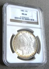1883 MORGAN SILVER DOLLAR ~ NGC MS64 ~REAL BEAUTY W/NATURAL EDGE TONE BOTH SIDES