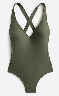 J. Crew V-Neck Olive One-Piece Swimsuit Size 22 NWT New!