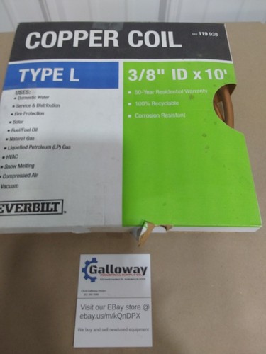 Type L Soft Refrigeration Copper Coil 3/8"x 10' - Everbilt