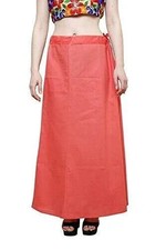 Women's Saree Cotton Readymade Free Size Underskirt Petticoat Peach Color