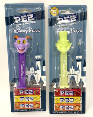 2025 Disney Parks Figment & Haunted Mansion Hatbox Ghost Pez Dispenser Set NEW