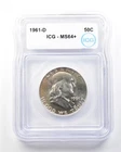 1961-D Franklin Half Dollar MS64+ ICG *1778