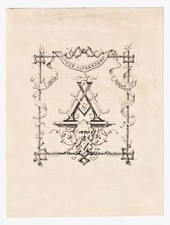 Exlibris - Alphandery / Alger Algérie Huot Ex-Libris Plaque De Livre 19E