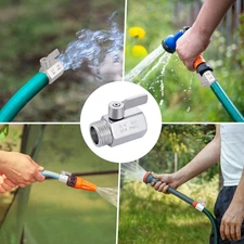 Garden Hose Shut Off Valve, 3/4" GHT Water Shut Off Valve 304 Stainless Steel...