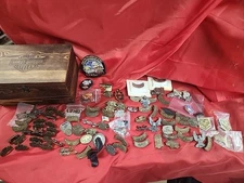 Large Lot of Vintage Harley Davidson HOG Pins and More Motorcycle Rally Sturgis 