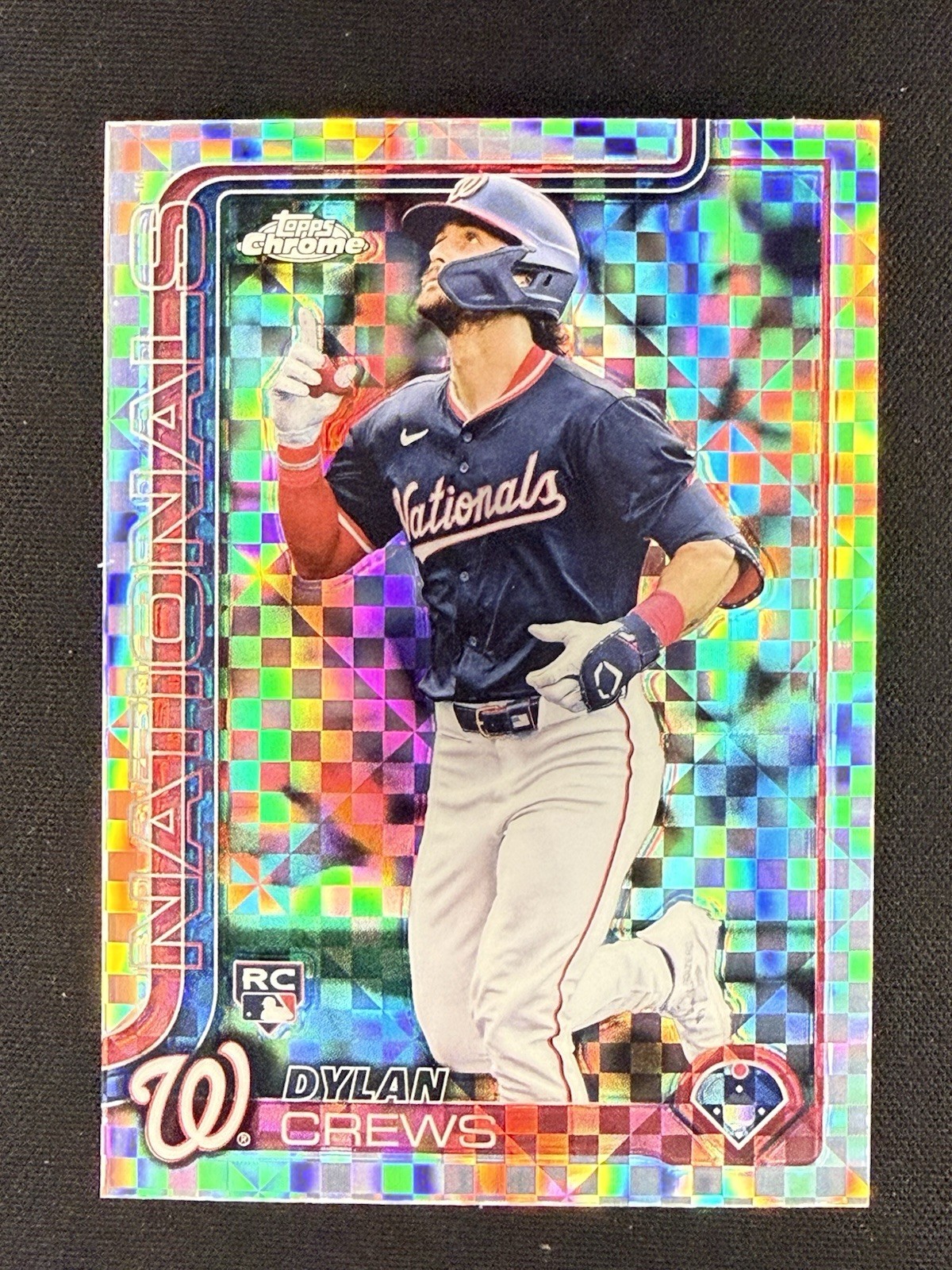Dylan Crews 2025 Topps Chrome #146 X-Fractor Rookie Washington Nationals RC