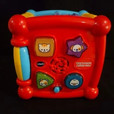 Vtech Busy Learners Red Activity  Cube Lights Music Interactive VIDEO! NICE!