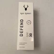 Mad Rabbit Defend Tattoo Sunscreen Broad Spectrum SPF 30 Tube 3.4oz NEW IN BOX