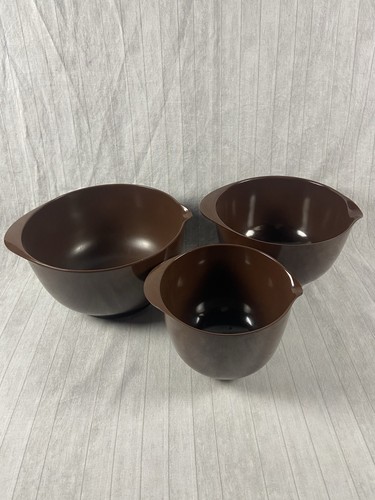 ROSTI Set di 3 ciotole di miscelazione marroni 4L, 3L, 1,5L Made in Denmark MCM retrò vintage - Foto 2 di 18