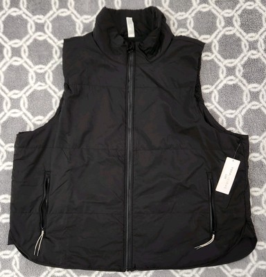 NWT NEW Yogalicious Lux Vest Below Zero Puffer Zip Up Women's 2X Solid Black
