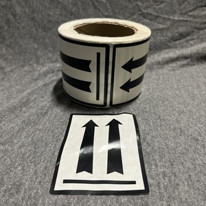 Air Specialty Black Arrows Up Labels 3x4" Adhesive Stickers- Used Roll-