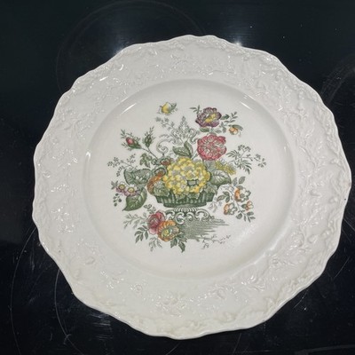   MASON'S Strathmore Eisenstein Blumen Korb 10,5'' runder Teller. geprägt
