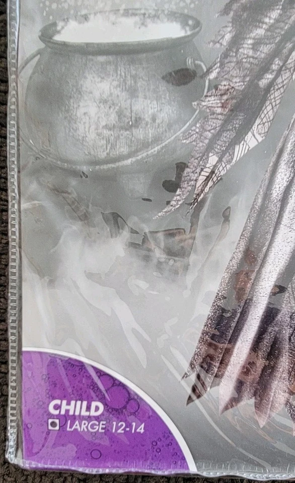 Spirit Gothic Witch Halloween Costume Size Child Large 12-14 Dress, Hat & Choker - Image 2 of 4