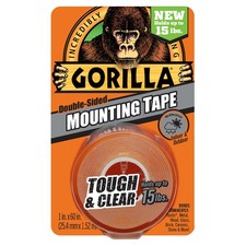 Gorilla Tough  Clear Mounting Tape: 1 in. x 60 in. Clear 