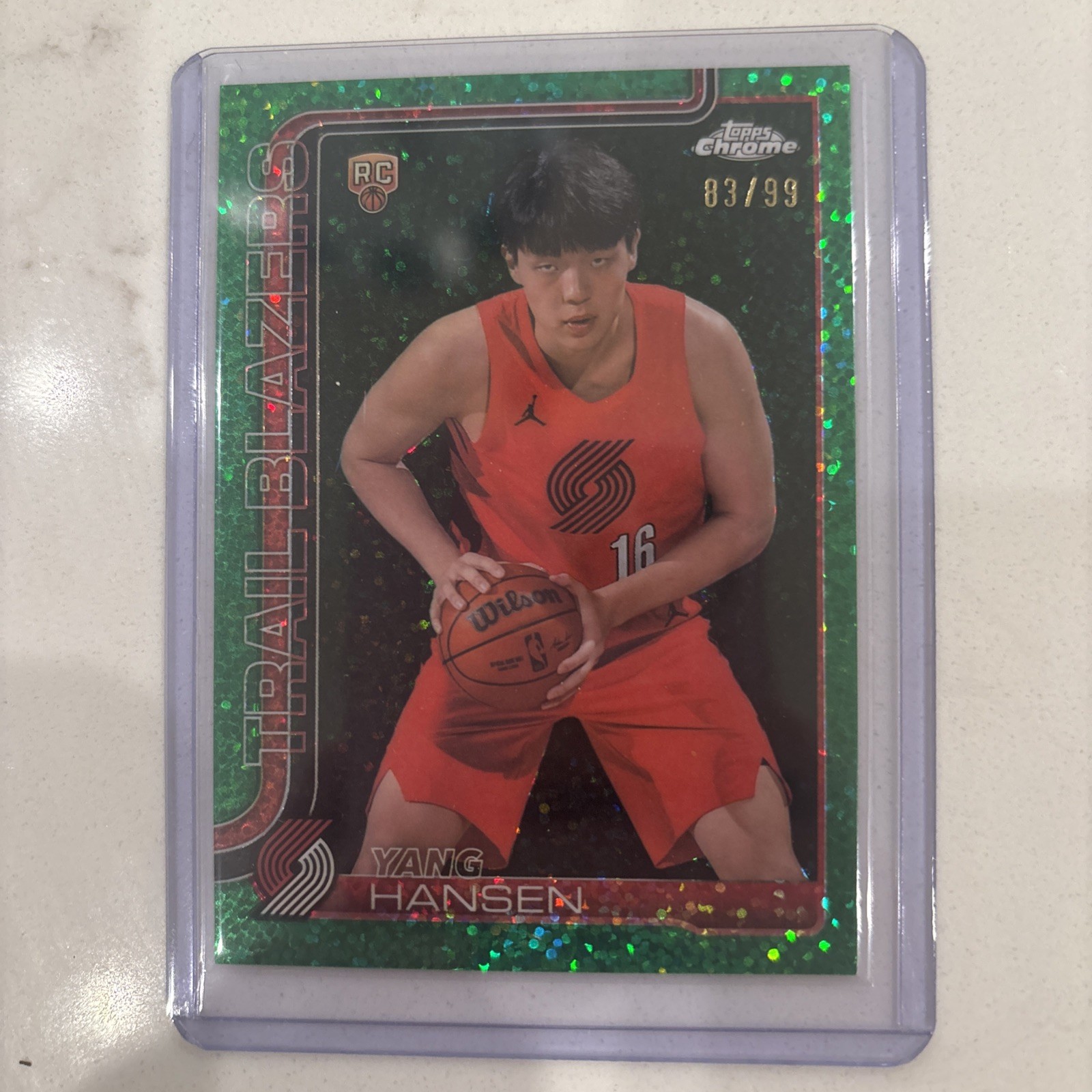 2025-26 Topps Chrome - Yang Hansen #266 Green Refractor (RC)  # /99