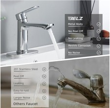 Chrome Bathroom Faucet, Modern Single Handle One Hole Bath Vanity Sink Faucets