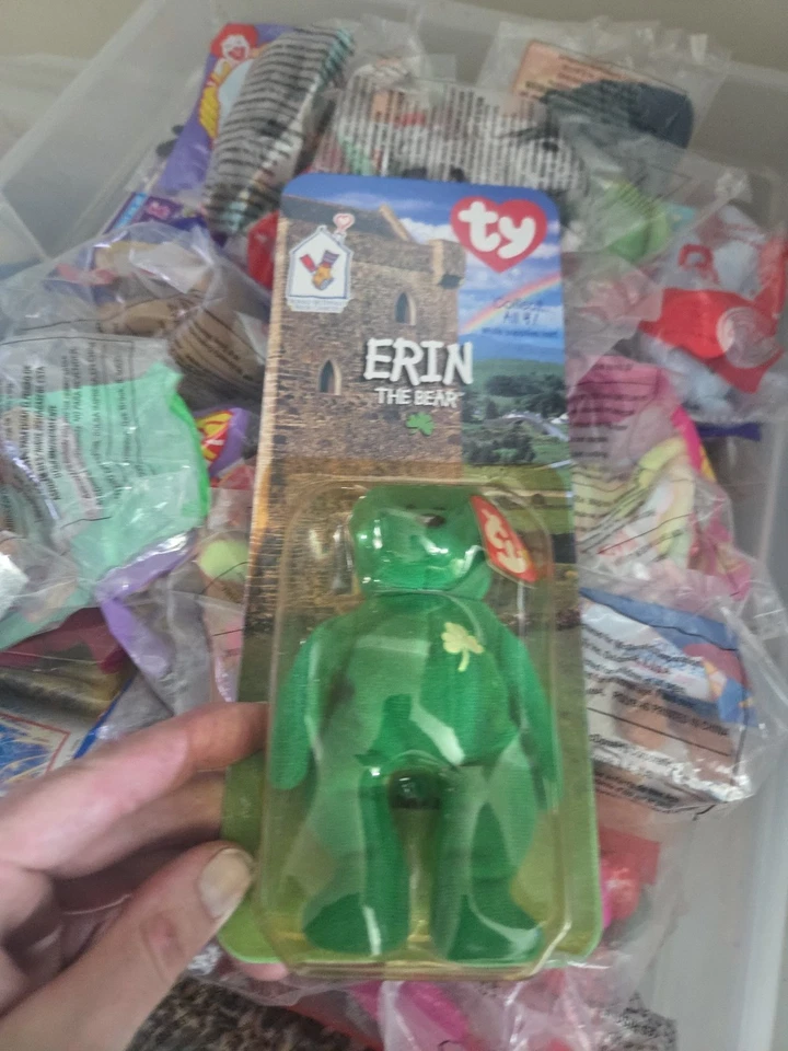 Erin The Bear McDonalds Ty Beanie Baby com erros raros 1993, OakBrook impressão errada - Imagem 2 de 4