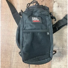 KEMIMOTO Black Tactical Utility Pouch Bag Sling Strap Drawstring Top Mesh Pocket