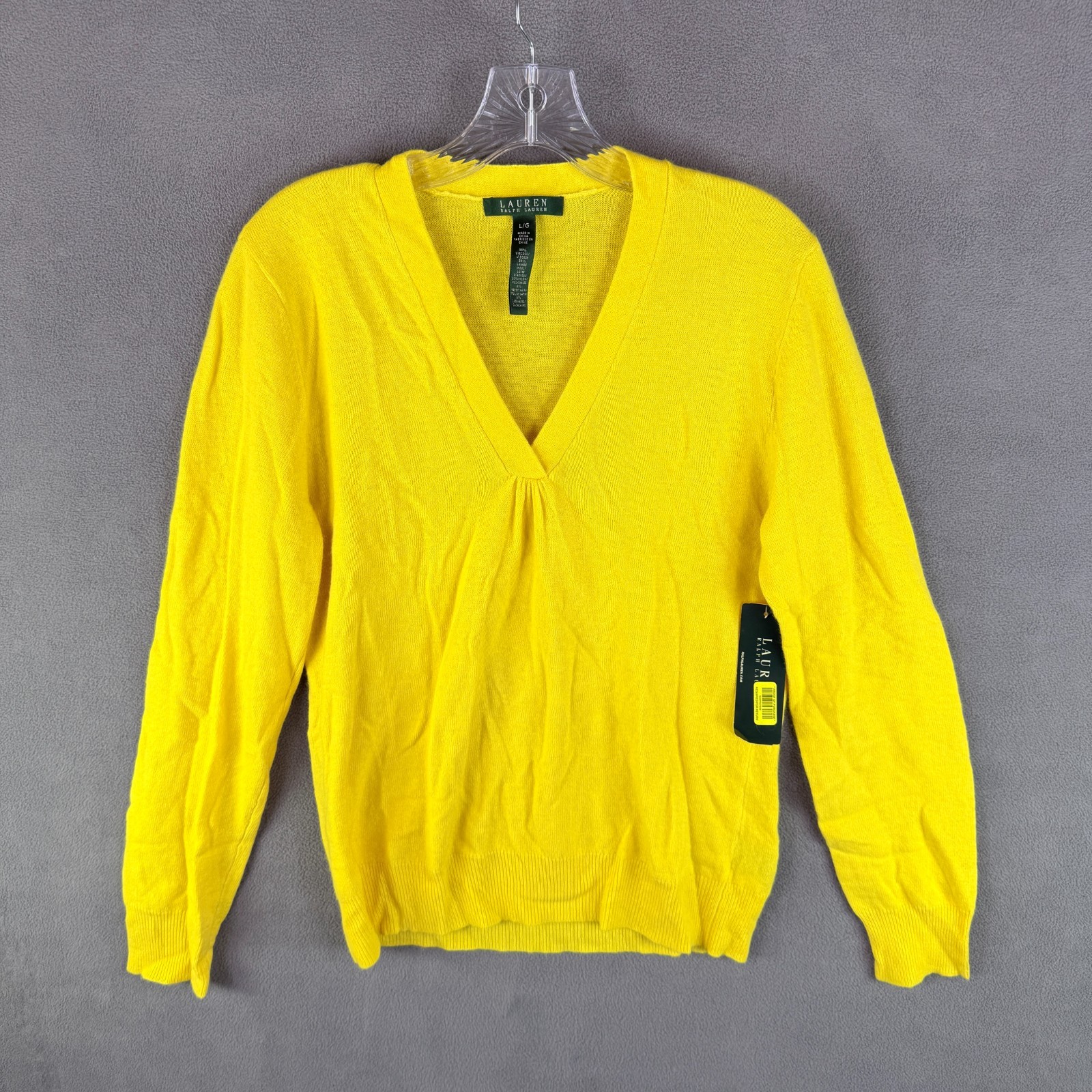 NWT Lauren Ralph Lauren Womens Sweater L Wool Cashmere Rabbit Hair Mango