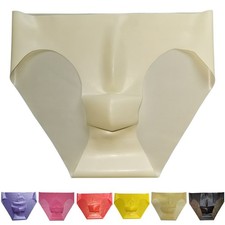 Seamless Latex Underwear For Men Sexy Briefs SeeThrough Rubber Panties