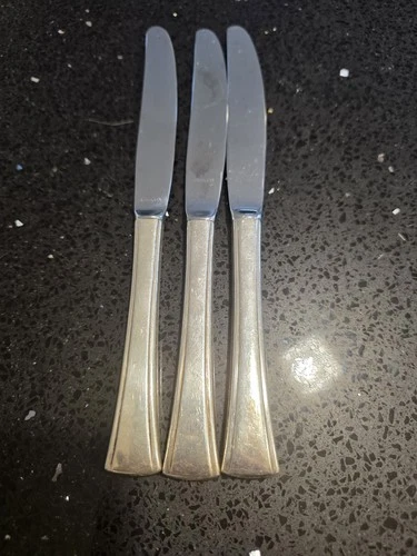 3 Sterling Silver Handled Dinner Knifes 9 1/8"