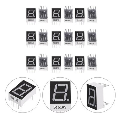 20stk Gemeinsame Kathode 10-polig 1 Bit 7 Segment 0,5 ''rote LED-Anzeige Rotlicht