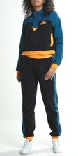 Nike Women's Fleece Tracksuit - Black, Blue, and Yellow-Size Small