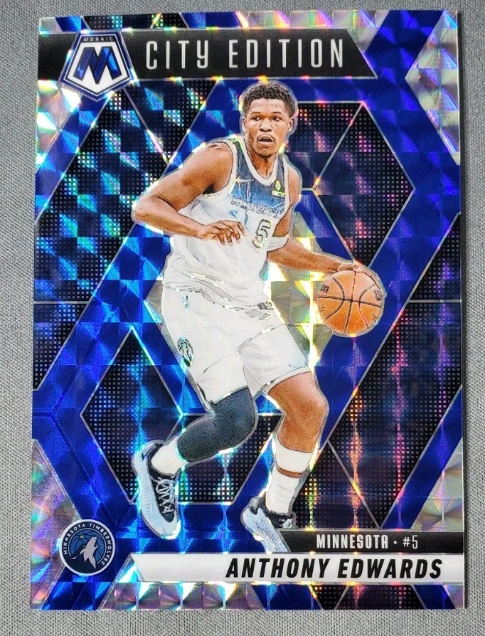 2024-25 Panini Mosaic Choice Blue Mosaic #279 Anthony Edwards City Edition /45