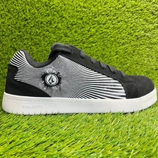 Volcom Stone Op Art Mens Size 11.5M Black White Composite Toe Safety Work Shoes