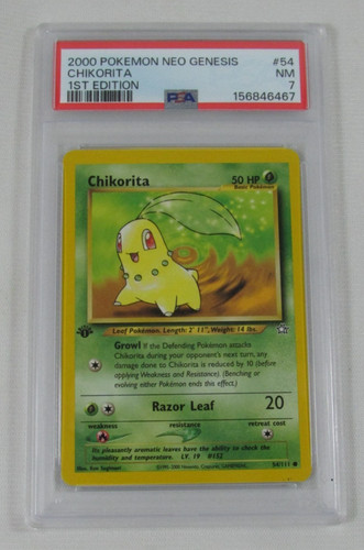 Chikorita (1st Edition) graded PSA 7 for sale on eBay