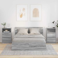 Nachttisch Set 2Er Grau Sonoma Holzwerkstoff 40X30X46 Cm