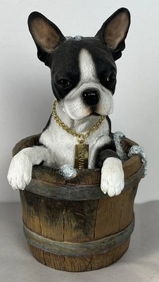 Boston Terrier Dog Figurine In Tub Bubbles by Conversation Concepts DFLS12