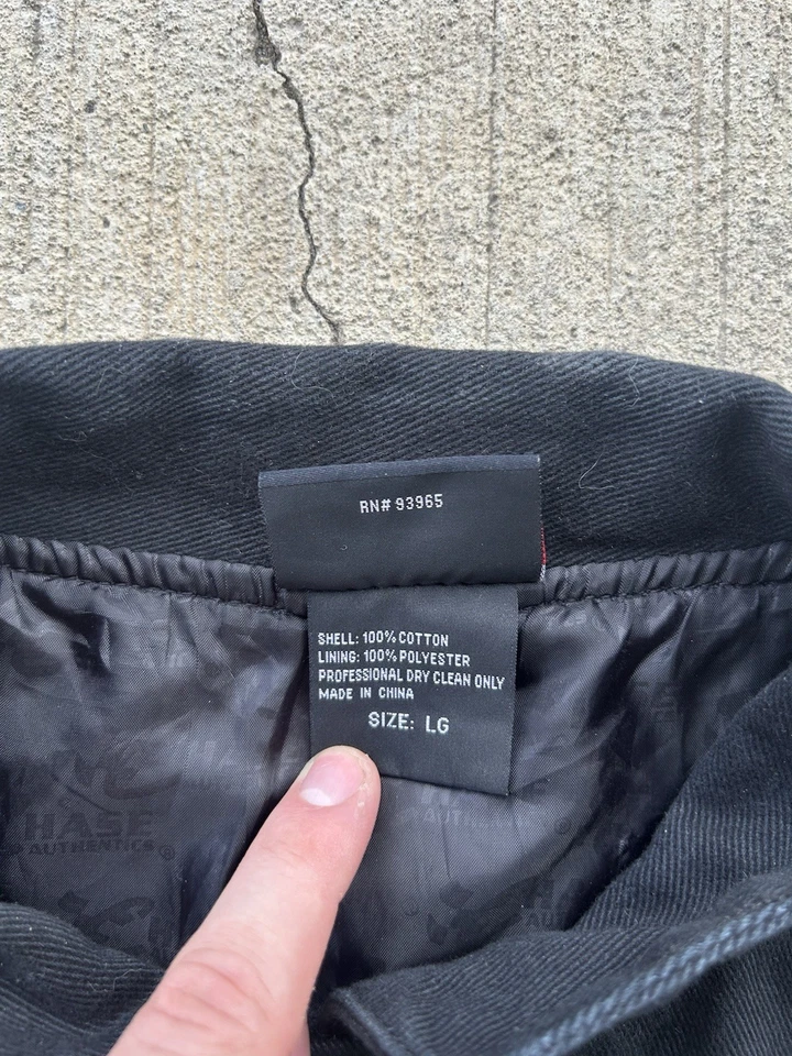 Chaqueta de Colección Chase Mac Tools Para Hombre Grande Negra Roja Cosida Llamas Mangas Foto 4 de 4